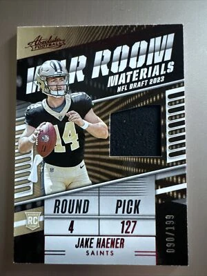 2023 Absolute Jake Haener Red War Room Rookie Jersey RC #90/199 Saints - Image 1 of 3