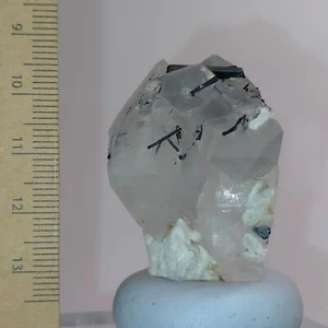 Quartz Tourmaline crystal cluster black Schorl needles mineral specimen 195ct - Bild 1 von 9