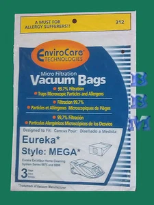 3 bolsas aspiradoras para alergias Eureka MEGA 58624A Excalibur Powerteam 6975 6990 - Imagen 1 de 2