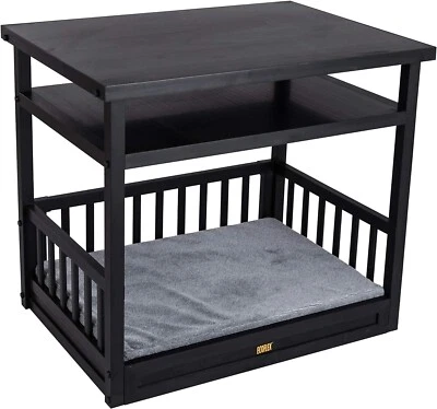 New Age Pet Memory Foam Dog Bed & Nightstand in Espresso with Removable Washable - Image 1 of 4