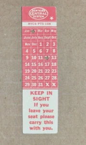 New York Central System Passenger Train Ticket April Punched - Picture 1 of 2