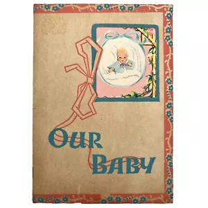 VTG 1930s Home Beneficial Life Ins OUR BABY Record Booklet Ephemera Lithographs - Picture 1 of 6