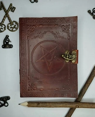Handmade Star of Life Genuine Leather journal l Brass lock l Notebook l Size 7*5 - Image 1 of 4