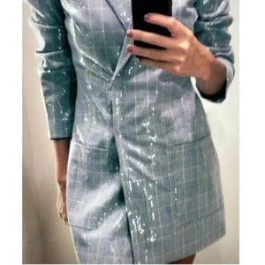 Vestido blazer a cuadros de lentejuelas de Zara. Talla XS 7901/303/802 Mujer Extra Pequeña - Imagen 1 de 11
