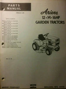 Ariens S-12 14 16 Lawn Garden Tractor & Implements & Sno-Thro Parts (2 Manual s) - Picture 1 of 3