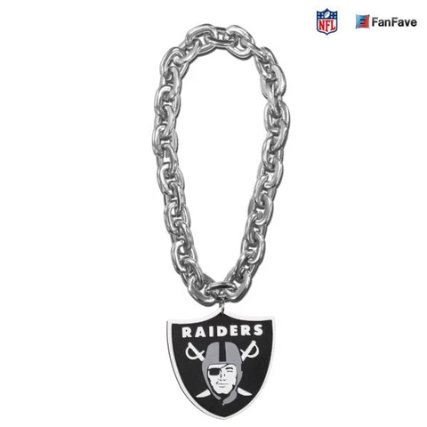 FanFave NFL Las Vegas Raiders 3D Fan Chain Foam Magnet Silver Chain Cover