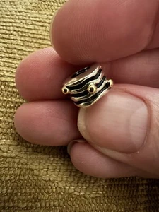 Genuine Pandora Silver & 14ct Gold Wavy Ripple Charm 790167 - Picture 1 of 4