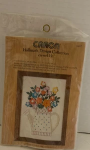 Caron Hallmark Design Collection Crewel Kit Watering Can & Floral 4.75" x 6.25" - Picture 1 of 2