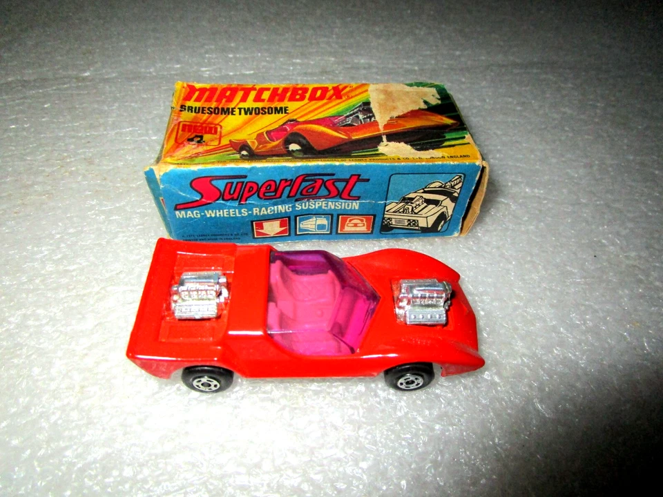Matchbox 1971 Superfast No 4 Red Gruesome Twosome Original Box Car Mint - Image 1 of 4
