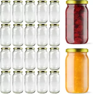 20-Pack Glass Storage Jars 500ml with Gold Twist Caps - Clear Food Containers fo - Picture 1 of 1