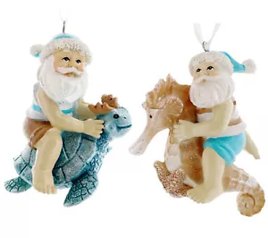 Tartaruga marina cavalluccio marino ornamenti spiaggia babbo natale equitazione animali marini vacanza costiera - Foto 1 di 9
