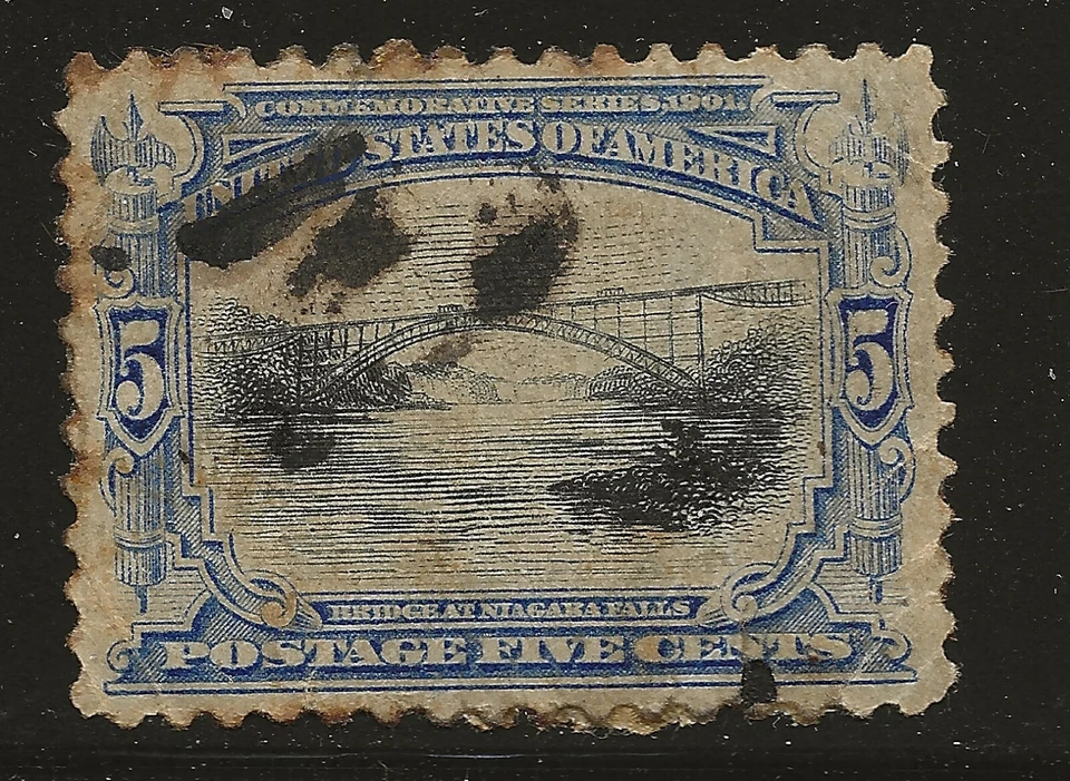 US Scott #297, Single 1901 Pan-American 5c FVF Used - Image 1 of 1