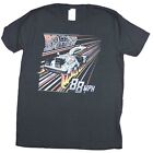Back To The Future Adult New T-Shirt - 88 Delorean With Flaming Tires