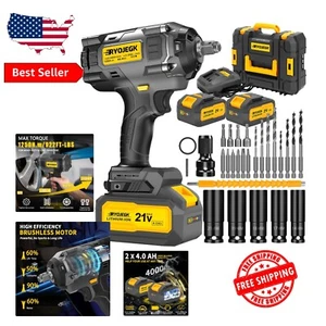 High Torque 922ft-lbs Brushless Impact Gun Set with LED Light & Accessories - Picture 1 of 8