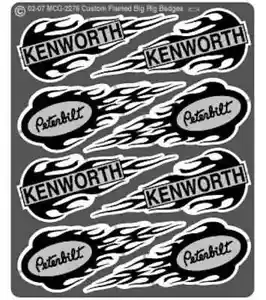 Model Car Garage 2276 1/25 Flamed Kenworth Peterbilt Big Rig Photo Etched Detail - Picture 1 of 1