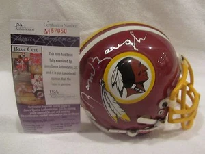 Sammy Baugh & Eddie LeBaron Autographed Washington Redskins Mini Helmet-JSA Cert - Picture 1 of 8