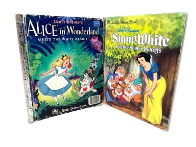 Disney’s Alice In Wonderland 1951, Snow White 7 Dwarfs 1984 A Little Golden Book - Image 1 of 4