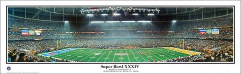 SUPER BOWL XXXIV (2000) St Louis Rams vs Tennessee Titans Panoramic POSTER Print Cover