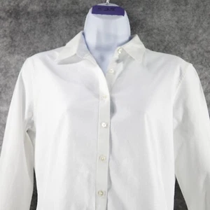 Camicia Brooks Brothers 4 donna piccola bianca Oxford aderente tutto cotone Lux Carriera - Foto 1 di 10