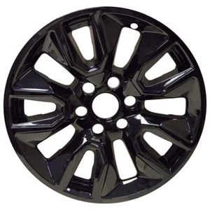 GLOSS BLACK WHEEL SKIN SET 20" FOR 2019-2024 CHEVROLET SILVERADO SUBURBAN - Picture 1 of 8
