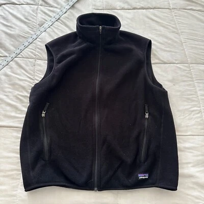 DE COLECCIÓN Suéter Patagonia Grande Adulto Negro Chaleco Synchilla Vellón Cremallera Completa Para Hombres Foto 1 de 4