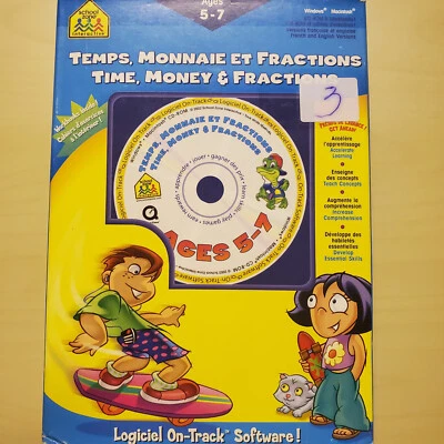 School Zone  CD Game MAC OS X/WINDOWS -Vocabulary/Time/Money/Fractions FR/EN - Image 1 of 4