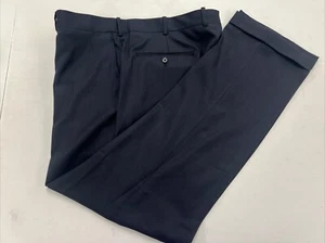 BIG & TALL Holland & Sherry Men's Dark Gray Navy Blue Dress Pants 40X33 $195 - Picture 1 of 7