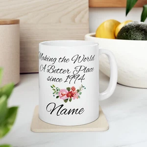 30 cumpleaños regalo nombre personalizado taza nacido en 1994 regalo - Imagen 1 de 10