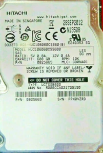HITACHI / HGST HUC106060CSS600 , 600GB 10K SAS 2.5" HDD , TESTED , WORKING - C - Afbeelding 1 van 3
