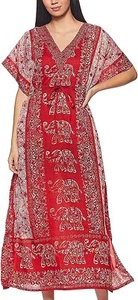 Mujeres Kaftán Vestido de Noche Kimono Caftán Playa Maxi Boho Prenda para el torso Largo Túnica Cubierta - Imagen 1 de 4