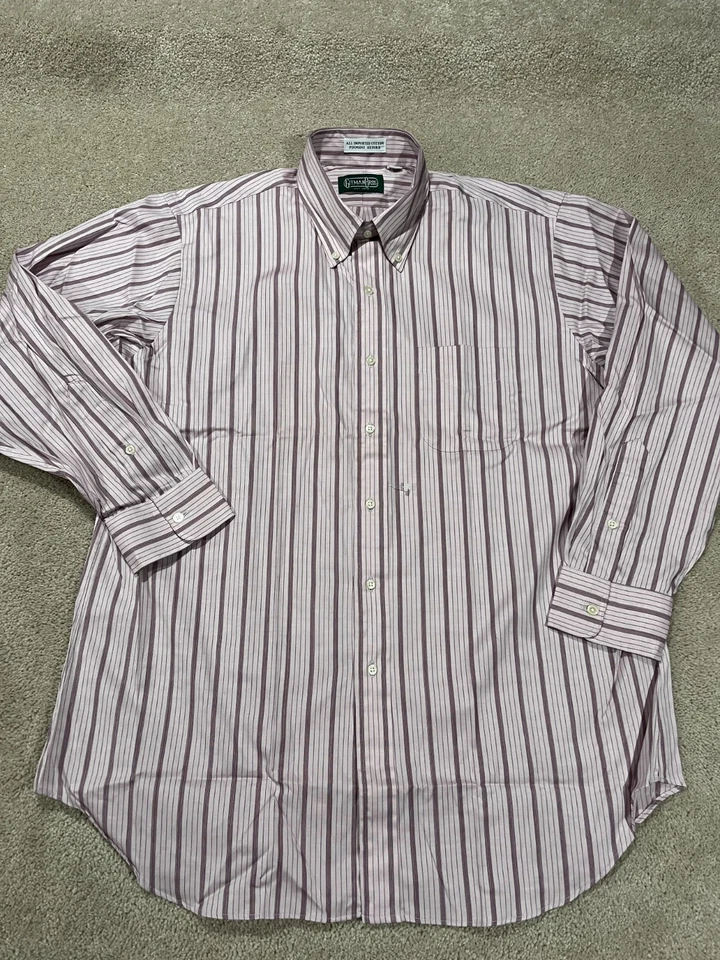 Camisa De Colección Gitman Bros Para Hombres 17 35 Pinpoint Oxford Vestido Abotonada Hecha en EE. UU. Foto 1 de 4