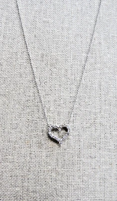 Tiffany & Co Platinum 950 Diamond Heart Necklace, 16" - Image 1 of 4