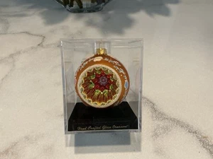 Handgefertigter Weihnachtsschmuck aus Glas in Vitrine, GOLD - Bild 1 von 4