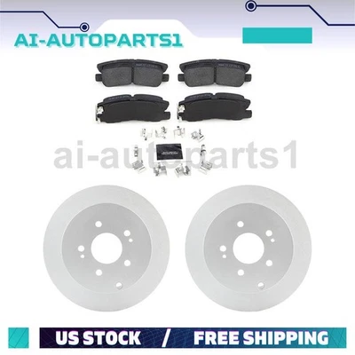 For Mitsubishi Grandis 2007-2009 Rear Brake Rotors + Brake Pads Hardware Kit - Image 1 of 3