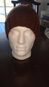 Men's One Size Hand-Knit Everyday Beanie  - Brown - Picture 1 of 2