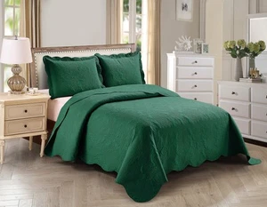 3pc King/Cal King Over Size Elegant Embossed Bedspread Set Light Weight Solid... - Picture 1 of 2