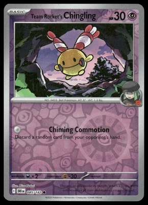 Pokemon SV10: Destined Rivals #085/182 Team Rocket's Chingling HOLO - Image 1 of 2