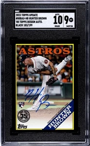 2023 Topps Update Hunter Brown RC Auto ‘88 Topps Design Black /199 88BAU-HB SGC - Picture 1 of 9