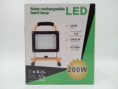 Solar Rechargeable LED Work Light 200W 2400LM Dimmable & Strobing Setting - Image 1 of 4