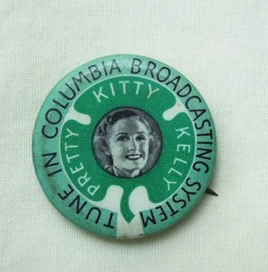 Columbia Broadcasting Pretty Kitty Pin Botón Trasero - Imagen 1 de 2