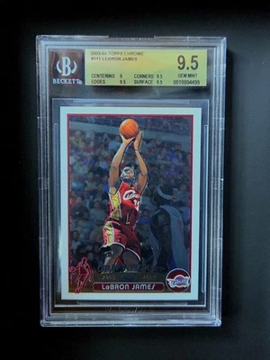 2003-04 TOPPS CHROME #111 LEBRON JAMES RC CAVALIERS ICONIC ROOKIE BGS 9.5 GEM! - Image 1 of 2
