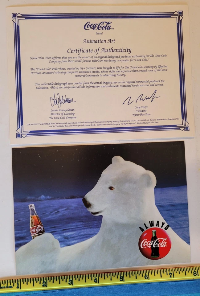 New Yes! Coke Coca-Cola Ad Art Print Polar Bear Winter - Image 1 of 1