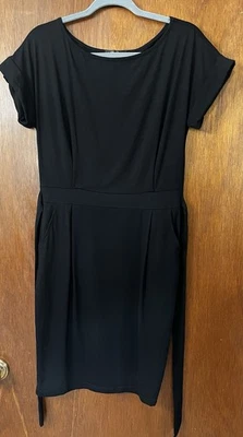 Vestido camisero de manga corta para mujer - Cintura atada con bolsillos - Talla mediana Foto 1 de 4
