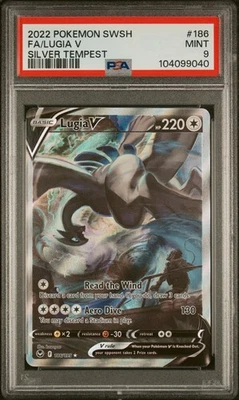 2022 POKEMON SWORD & SHIELD SILVER TEMPEST #186 FULL ART/LUGIA V PSA 9 - Image 1 of 2