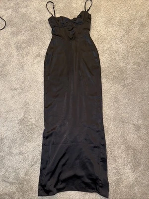VESTIDO MAXI CORSÉ NEGRO STEFANIA House of CB Auténtico Dinero Antiguo Noche Glamour S Foto 1 de 4