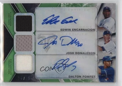 2015 Triple Threads Emerald /18 Edwin Encarnacion Josh Donaldson Rookie Auto RC - Image 1 of 2