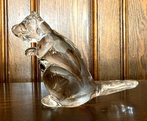 VINTAGE SWEDISH GLASS BEAVER FIGURAL PAPERWEIGHT - F. M. RONNEBY - Picture 1 of 5