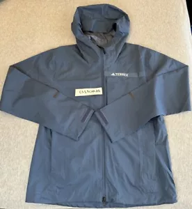 Neu mit Etikett Adidas Terrex Multi Rain.RDY Schicht Regen Wanderjacke Herren Größe S blau $ 160 - Bild 1 von 16