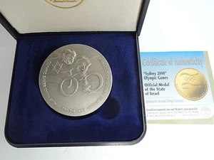 ISRAEL "SYDNEY 2000" OLYMPIC GAMES STATE MEDAL  50mm 60gr PURE SILVER - Picture 1 of 4