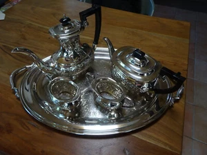 Teeservice versilbert, 5 teilig, englisch- - Bild 1 von 17
